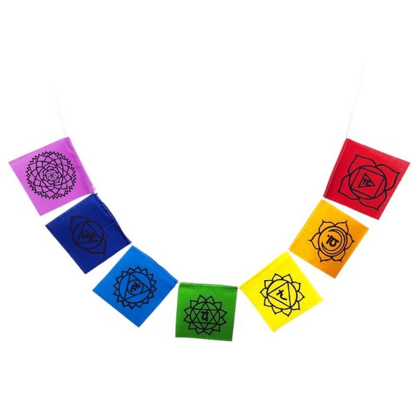 PRAYER FLAG - Chakra Small 11x11cm 7 Flaps