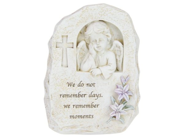 17cm Memorial Cherub w/Flowers