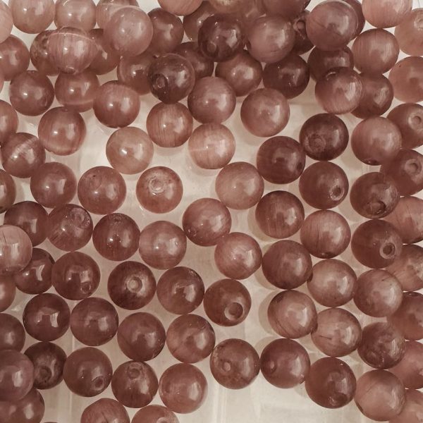 4mm Pale Pink Cats Eye Beads