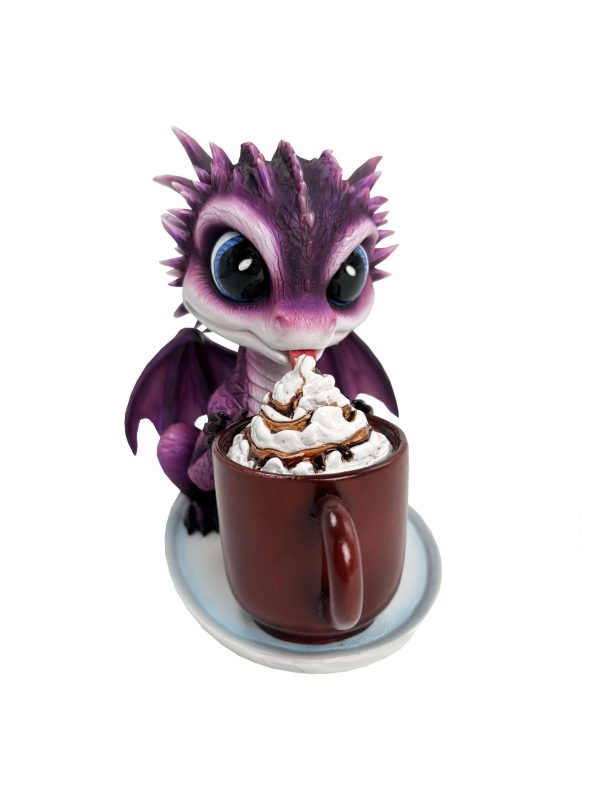 Cute Purple Dragon with Coffee Mug