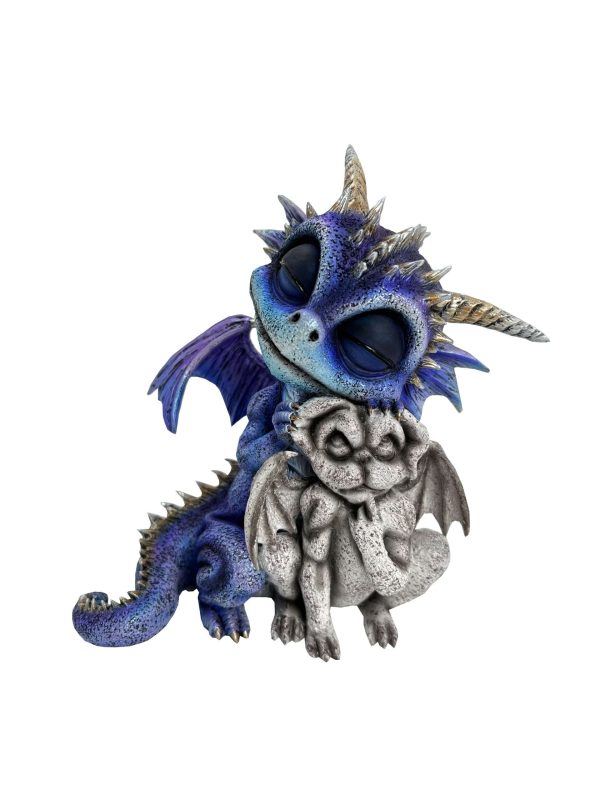 Cute Dragon Cuddling with Gargoyle