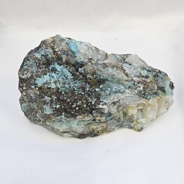 Chrysocolla in Quartz Rough