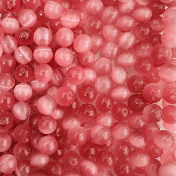 4mm Pink Cats Eye Beads