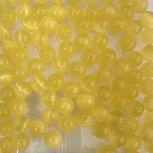 4mm Yellow Cats Eye Beads
