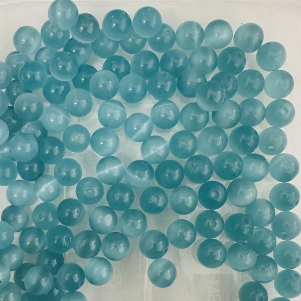 8mm Blue Cats Eye Beads