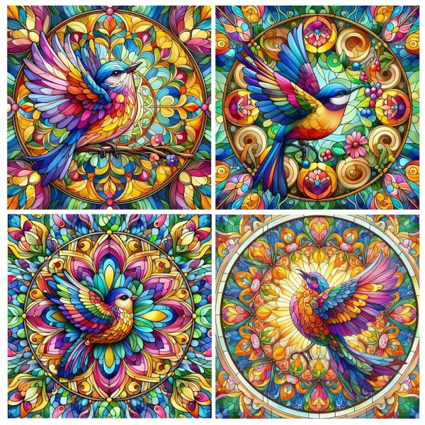 Bird Ceramic Coaster Set 4