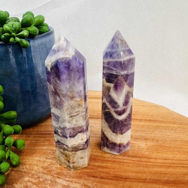 Chevron Amethyst Tower 9cm