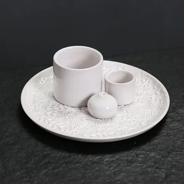 Ceramic Sage/Incense Holder White