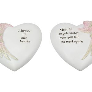 15cm Memorial Heart w/Angel