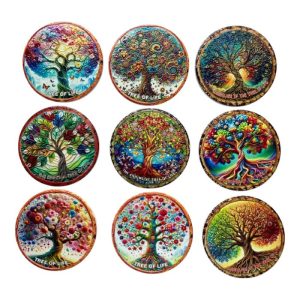 10cm Round Tree of Life Coaster