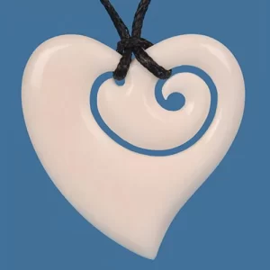 Bone Stylized Heart Pendant