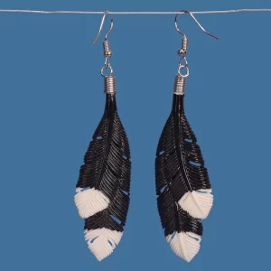Black Huia Feather Earrings