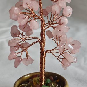 Rose Quartz Gemstone Tree Ceramic Base