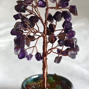 Amethyst Gemstone Tree Ceramic Base