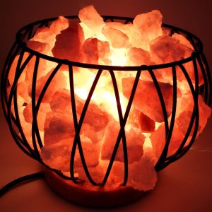 Crystal Energy Cage Himalayan Salt- with new 12V cable and bulb